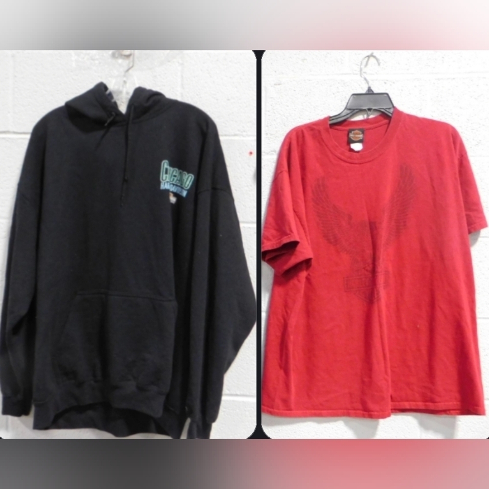 Harley-Davidson Chicago Black Hoodie Red Tee 2PCS Lot Size XL